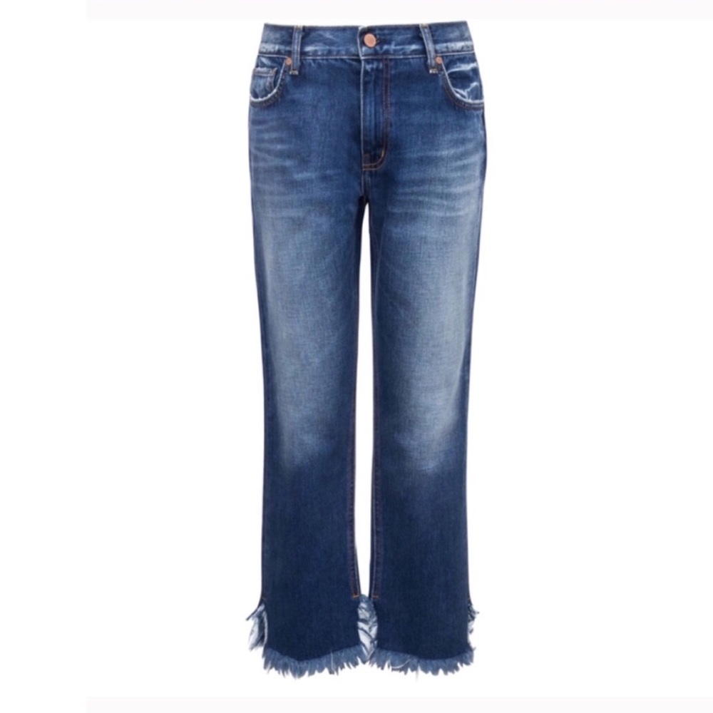 Ei8ht Dreams Frayed Raw Hem Straight Leg Jeans